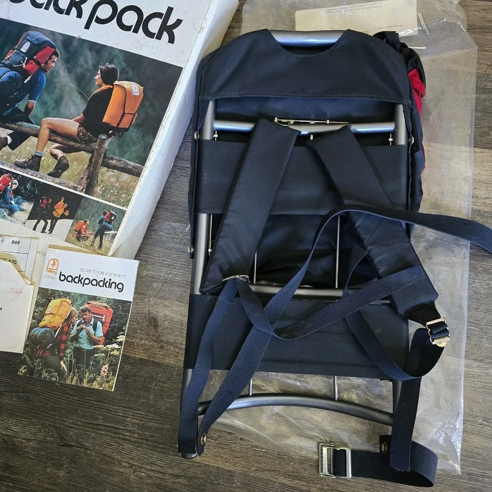 Vintage Sears Go Pack III Backpack Nylon External Aluminum Frame Japan Box Prop